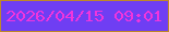 文字の大きさ：5、枠の色：be8829、背景の色：6f3ef3、文字の色：f035dd 無料ブログパーツのブログ時計