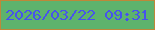 文字の大きさ：3、枠の色：be8839、背景の色：5eb36d、文字の色：4753ec 無料ブログパーツのブログ時計