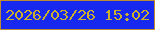 文字の大きさ：4、枠の色：be8b30、背景の色：1729ee、文字の色：cab02d 無料ブログパーツのブログ時計