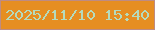 文字の大きさ：5、枠の色：be8b83、背景の色：e68e22、文字の色：b5dbbd 無料ブログパーツのブログ時計