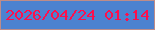 文字の大きさ：5、枠の色：be8c89、背景の色：4c82d0、文字の色：fd0f4d 無料ブログパーツのブログ時計