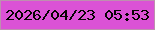 文字の大きさ：4、枠の色：be8faf、背景の色：db52d6、文字の色：050403 無料ブログパーツのブログ時計