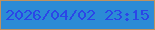 文字の大きさ：2、枠の色：be915f、背景の色：2b8bd6、文字の色：2b46e7 無料ブログパーツのブログ時計