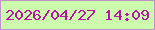 文字の大きさ：2、枠の色：be94c7、背景の色：cdfbae、文字の色：b618a5 無料ブログパーツのブログ時計
