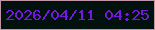 文字の大きさ：4、枠の色：be95a5、背景の色：01110d、文字の色：7817e4 無料ブログパーツのブログ時計