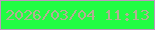文字の大きさ：5、枠の色：be97bf、背景の色：21fd43、文字の色：b2af93 無料ブログパーツのブログ時計