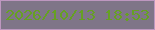 文字の大きさ：2、枠の色：be97c0、背景の色：7f7588、文字の色：66a023 無料ブログパーツのブログ時計