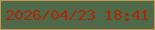 文字の大きさ：3、枠の色：be984e、背景の色：506a49、文字の色：a92b0d 無料ブログパーツのブログ時計