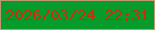 文字の大きさ：1、枠の色：be9872、背景の色：079b2c、文字の色：cb2e09 無料ブログパーツのブログ時計
