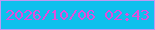 文字の大きさ：1、枠の色：be99f3、背景の色：0ec0ed、文字の色：e14edd 無料ブログパーツのブログ時計