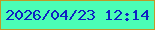 文字の大きさ：5、枠の色：be9a27、背景の色：4bfdb6、文字の色：0e23c3 無料ブログパーツのブログ時計