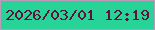 文字の大きさ：4、枠の色：be9aba、背景の色：27d396、文字の色：5f113e 無料ブログパーツのブログ時計