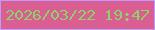 文字の大きさ：1、枠の色：be9afb、背景の色：da5e91、文字の色：8cd268 無料ブログパーツのブログ時計