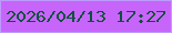 文字の大きさ：2、枠の色：be9bfe、背景の色：c765fb、文字の色：0d513e 無料ブログパーツのブログ時計