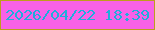 文字の大きさ：1、枠の色：be9d1d、背景の色：f861e7、文字の色：1eaedb 無料ブログパーツのブログ時計