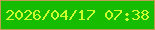 文字の大きさ：5、枠の色：be9d53、背景の色：16bc00、文字の色：cafe2f 無料ブログパーツのブログ時計