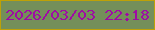 文字の大きさ：5、枠の色：bea107、背景の色：748f5a、文字の色：9f0ba5 無料ブログパーツのブログ時計