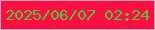 文字の大きさ：5、枠の色：bea1c0、背景の色：fa0f43、文字の色：52c53a 無料ブログパーツのブログ時計