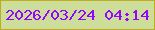 文字の大きさ：2、枠の色：beab1f、背景の色：cdde9a、文字の色：9505fc 無料ブログパーツのブログ時計