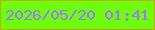 文字の大きさ：4、枠の色：beac14、背景の色：6efd0c、文字の色：9979fa 無料ブログパーツのブログ時計