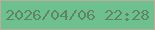 文字の大きさ：3、枠の色：beac9b、背景の色：6ec08f、文字の色：5e8564 無料ブログパーツのブログ時計