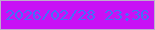 文字の大きさ：5、枠の色：beaccc、背景の色：c812f5、文字の色：446ff8 無料ブログパーツのブログ時計