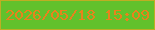 文字の大きさ：4、枠の色：beae23、背景の色：62c12c、文字の色：e8821c 無料ブログパーツのブログ時計