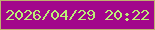 文字の大きさ：2、枠の色：beb06f、背景の色：a2068b、文字の色：bbed77 無料ブログパーツのブログ時計