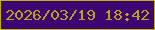 文字の大きさ：3、枠の色：beb105、背景の色：3c0571、文字の色：bca115 無料ブログパーツのブログ時計