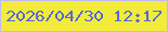 文字の大きさ：4、枠の色：beb9fa、背景の色：f2eb39、文字の色：5468dd 無料ブログパーツのブログ時計