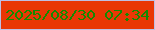 文字の大きさ：3、枠の色：bec0e4、背景の色：e93705、文字の色：158a00 無料ブログパーツのブログ時計