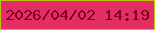 文字の大きさ：1、枠の色：bec10e、背景の色：e32e63、文字の色：7f031f 無料ブログパーツのブログ時計