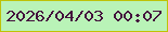 文字の大きさ：5、枠の色：bec207、背景の色：b9f3b7、文字の色：44113d 無料ブログパーツのブログ時計