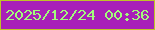 文字の大きさ：5、枠の色：bec427、背景の色：a81fb8、文字の色：a2fb7b 無料ブログパーツのブログ時計