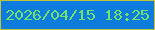 文字の大きさ：5、枠の色：bec53d、背景の色：0d7cdd、文字の色：72e06f 無料ブログパーツのブログ時計