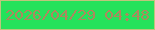 文字の大きさ：5、枠の色：bec57c、背景の色：25e25b、文字の色：ae875e 無料ブログパーツのブログ時計