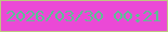 文字の大きさ：1、枠の色：bec780、背景の色：eb49d6、文字の色：5ebe95 無料ブログパーツのブログ時計