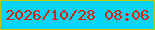 文字の大きさ：3、枠の色：beca06、背景の色：05d5f7、文字の色：dc1f00 無料ブログパーツのブログ時計
