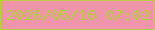 文字の大きさ：5、枠の色：becb4a、背景の色：f094a9、文字の色：b4cf3c 無料ブログパーツのブログ時計
