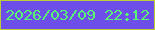 文字の大きさ：4、枠の色：becc37、背景の色：6d4ee8、文字の色：59f474 無料ブログパーツのブログ時計