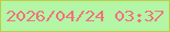 文字の大きさ：2、枠の色：becc47、背景の色：b3f6a5、文字の色：f27180 無料ブログパーツのブログ時計