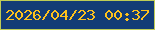 文字の大きさ：5、枠の色：becc56、背景の色：133c76、文字の色：ffc21c 無料ブログパーツのブログ時計