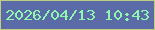 文字の大きさ：1、枠の色：becd81、背景の色：5a6ba8、文字の色：8ef8af 無料ブログパーツのブログ時計