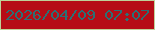 文字の大きさ：2、枠の色：bed299、背景の色：b60d16、文字の色：2c7074 無料ブログパーツのブログ時計