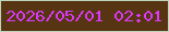 文字の大きさ：1、枠の色：bed4bd、背景の色：583512、文字の色：da39f7 無料ブログパーツのブログ時計