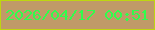 文字の大きさ：1、枠の色：bed610、背景の色：c09a68、文字の色：30fd4c 無料ブログパーツのブログ時計