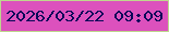 文字の大きさ：5、枠の色：bed68e、背景の色：dc51bd、文字の色：070959 無料ブログパーツのブログ時計