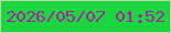 文字の大きさ：1、枠の色：bed7aa、背景の色：1bd73f、文字の色：aa23a1 無料ブログパーツのブログ時計