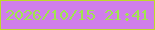 文字の大きさ：2、枠の色：bedb29、背景の色：d07eea、文字の色：9fe54e 無料ブログパーツのブログ時計