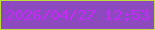 文字の大きさ：3、枠の色：bedb3e、背景の色：8c4abe、文字の色：c529f6 無料ブログパーツのブログ時計